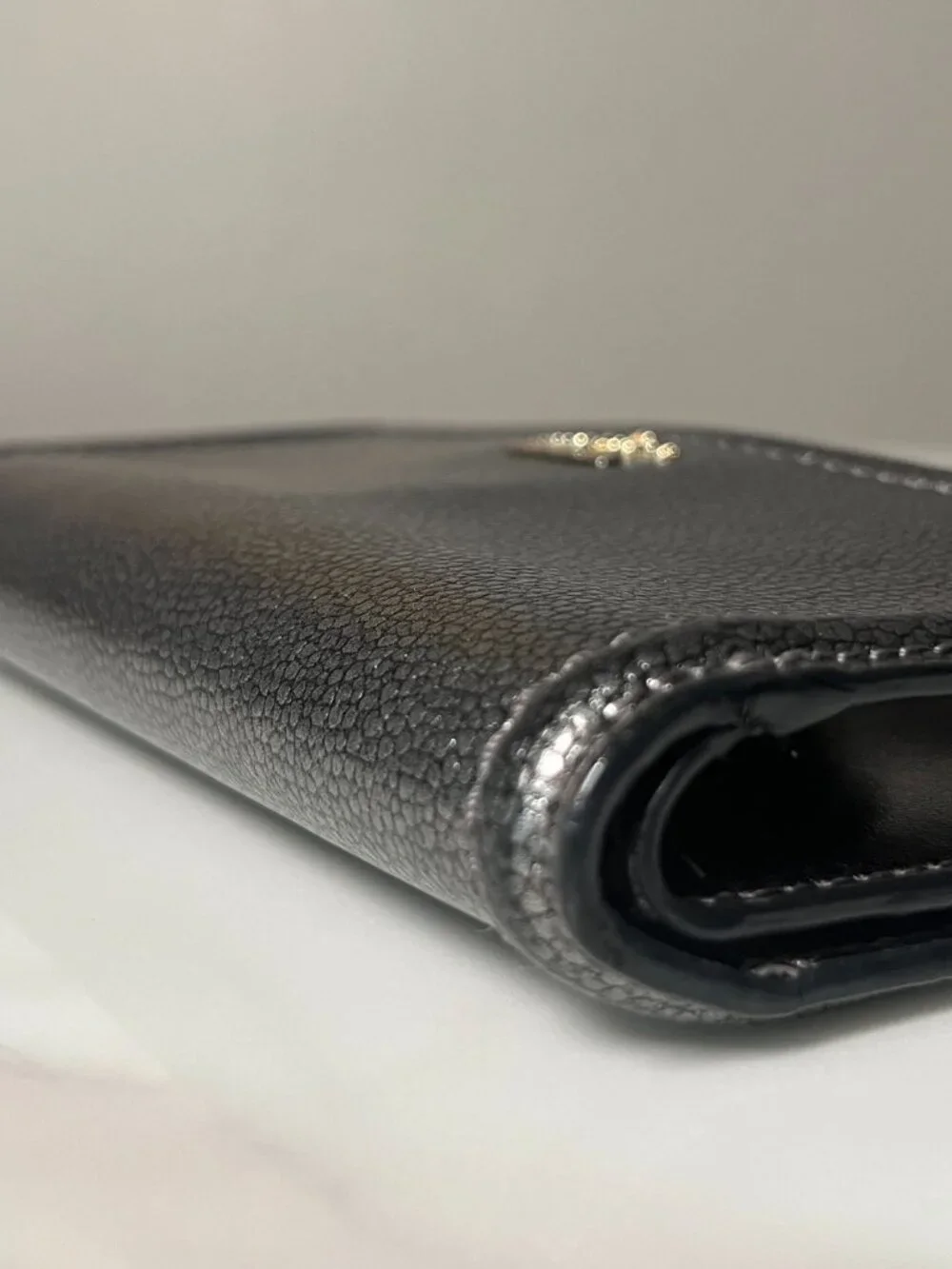 Kate Spade New York Metallic Pebbled Gunmetal Leather Wallet - Picture 7 of 10